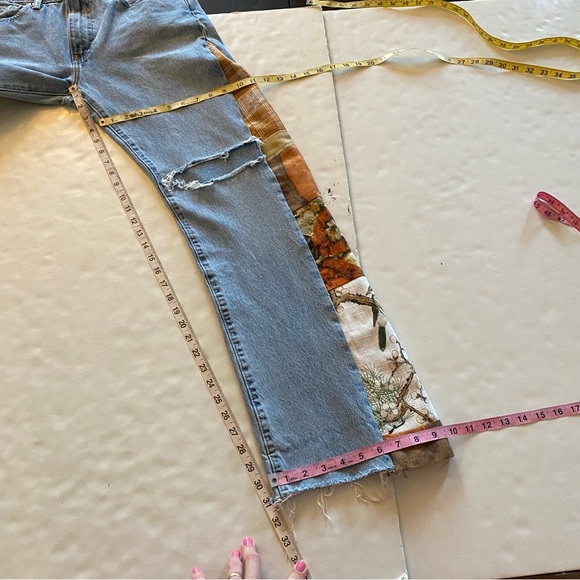 Levi’s 510 Custom Jeans Waist 30 31 Womens Size 10 12 Upcycled Vintage Denim - Picture 12 of 15